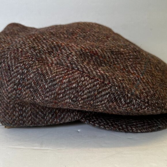 The World's Best Men's tweed Size L Cap Newsboy Hat 100% Wool Made in USA READ - Picture 1 of 6